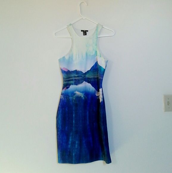 H&M Dresses & Skirts - Vivid landscape scuba dress